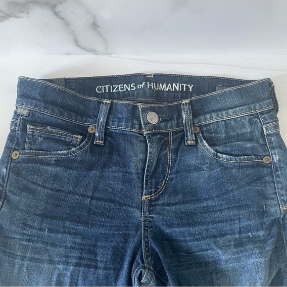 Citizens of Humanity "Ava" Low Rise Straight-Leg Jeans- Distressed- Size 24 - Picture 3 of 12
